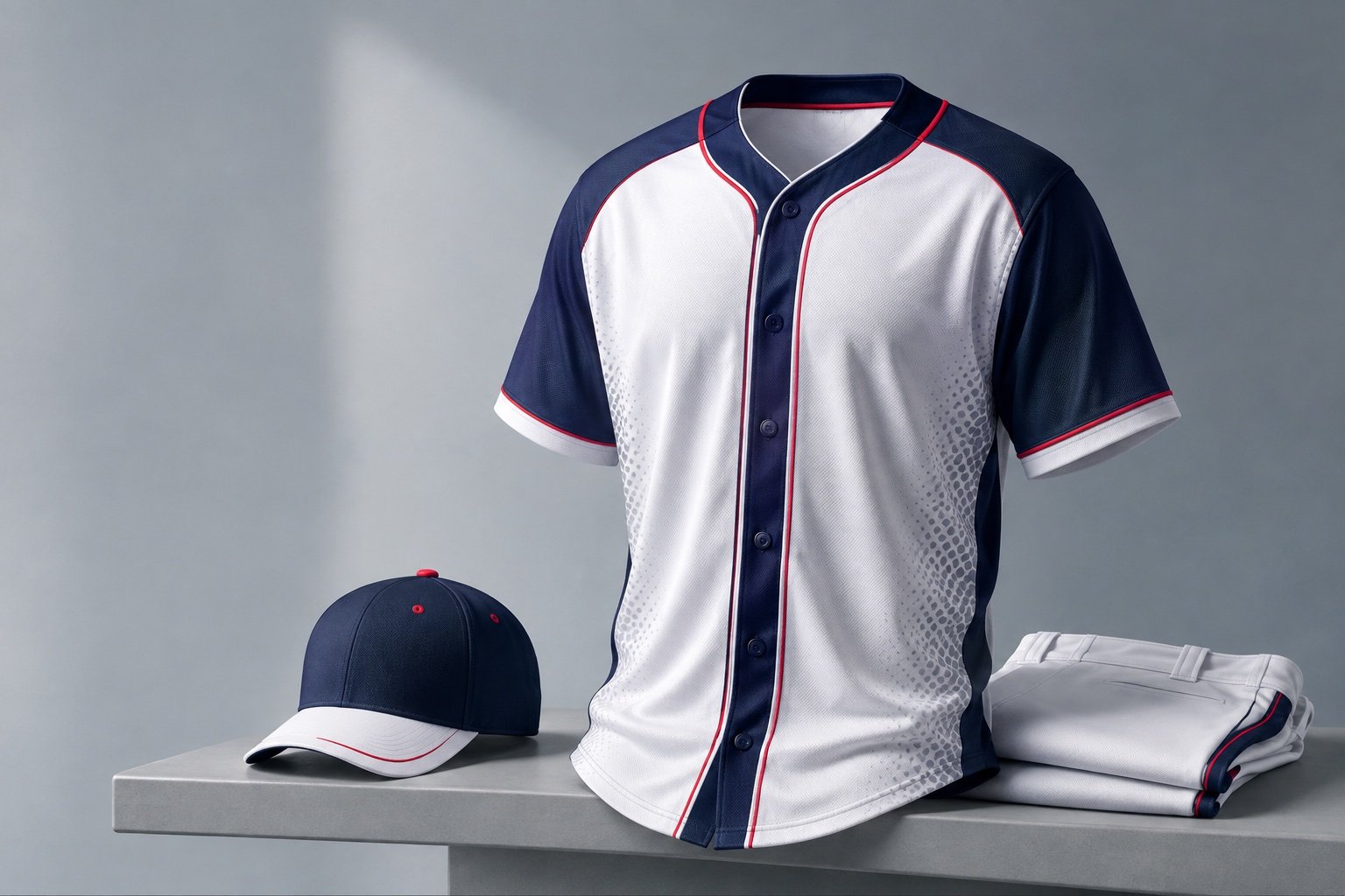 Illustrative custom baseball jersey presentation