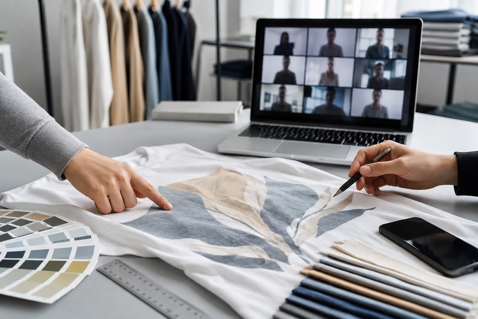 Illustrative cross-border apparel development communication