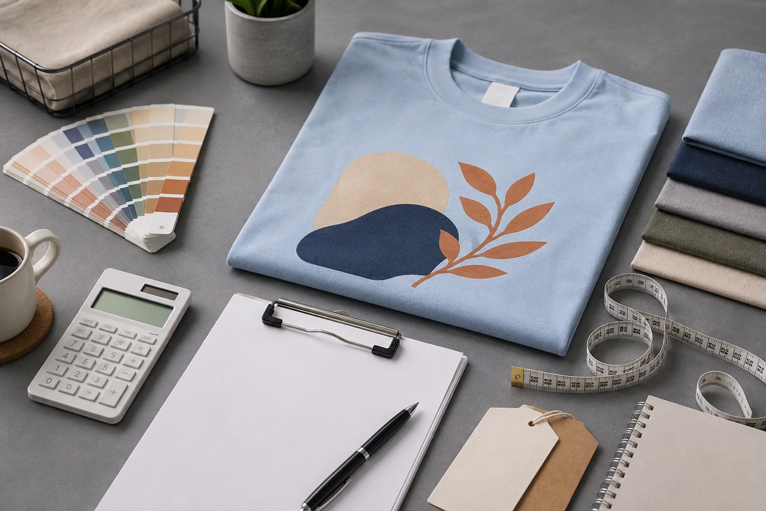 Illustrative first custom apparel order planning